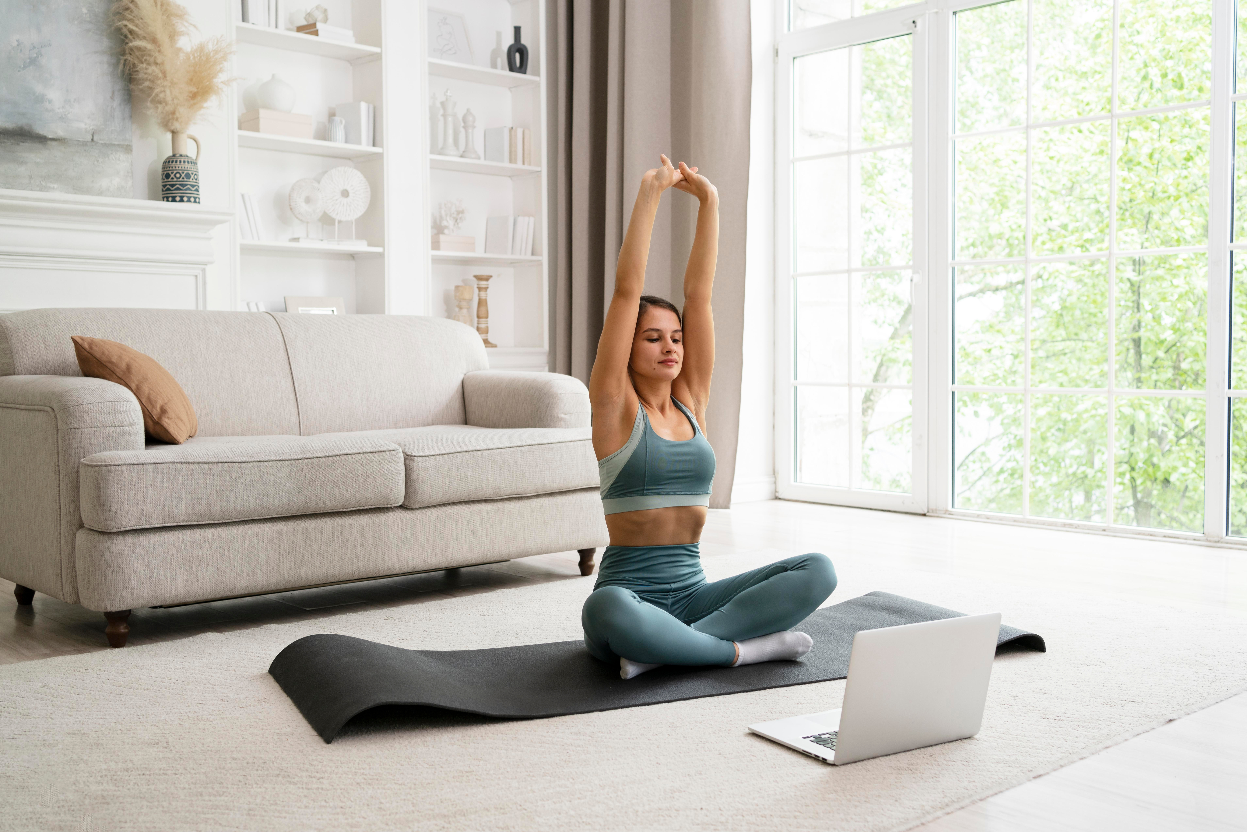 Woman following FormaLab program at home